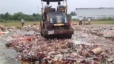 સિધ્ધપુર: સુજાણપુરા ખાતે પાટણ પોલીસ દ્વારા લાખો રૂપિયાનો વિદેશી દારૂનો નાશ કરવામાં આવ્યો