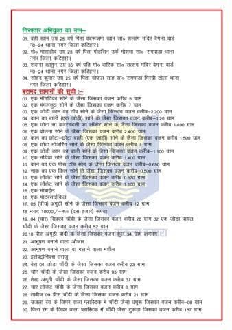 कटिहार जिला के नगर थाना पुलिस द्वारा गृहभेदन कांड का सफल उद्भेदन, चार अभियुक्त गिरफ्तार, सोने-चाँदी के जैसे आभूषण, नकद व मोटरसाइकिल किया गया बरामद।