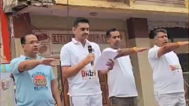 विजयनगर: बिजयनगर में वल्लभ भाई पटेल की जयंती पर रन फॉर यूनिटी में पुलिस कर्मियों के साथ दौड़े जनप्रतिनिधि व अन्य