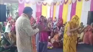 अन्ता: श्रीराम नगर संकट मोचन हनुमान मंदिर बारां रोड अंता में आयोजित श्रीमद्भागवत कथा में भगवान बामन जी की दिव्य झांकी सजाई गई