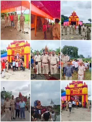 आप मनाएँ त्योहार सुरक्षित माहौल में, इसके लिए प्रतिबद्ध है हम !
#शारदीय_नवरात्र के अवसर पर जिले के सभी थाना क्षेत्रों में मूर्ति विसर्जन को शांतिपूर्ण ढंग से सम्पन्न कराने हेतु कटिहार पुलिस विसर्जन स्थलों और मार्गों पर पूरी तत्परता और सक्र