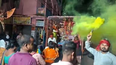 पाकुड़: पाकुड़ समेत कई जगहो में धूमधाम से मां दुर्गा की प्रतिमा का विसर्जन, सुरक्षा के पुख्ता इन्तजाम #durgapuja
