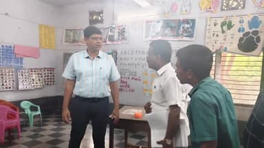 దోమకొండ: గొట్టిముక్కుల లో ఎంపీటీసీ, జెడ్పిటిసి, సర్పంచ్ ఎన్నికల పోలింగ్ స్టేషన్ ను పరిశీలించిన జిల్లా కలెక్టర్ ఆశిష్ సాంగ్వాన్