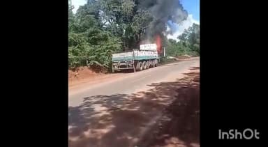 തിരൂരങ്ങാടി: ദേശീയപാത 66 തലപ്പാറ വി കെ പടി അരീത്തോട് നിർത്തിയിട്ട ലോറിക്ക് തീ പിടിച്ചു