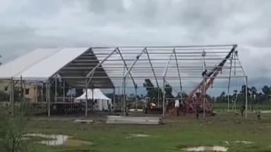 गोराडीह: तेजस्वी यादव की सभा को लेकर गोड्डा विधायक और झारखंड सरकार के मंत्री संजय यादव ने कार्यक्रम स्थल का निरीक्षण किया