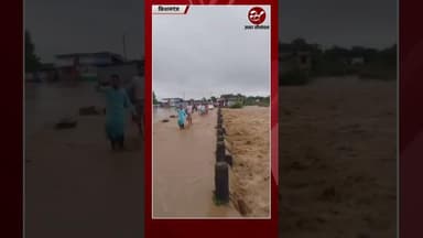 किशनगंज में बाढ़ से हाहाकार, भाटाबाड़ी पुल पर चढ़ा पानी #shorts #biharflood #kishanganj