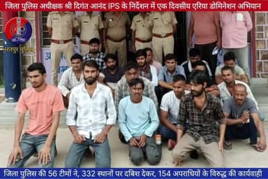 भरतपुर पुलिस का एक दिवसीय #एरिया_डोमिनेशन अभियान
कुल 154 अपराधियों एवं असामाजिक तत्वों के विरुद्ध की गई प्रभावी कार्यवाही!