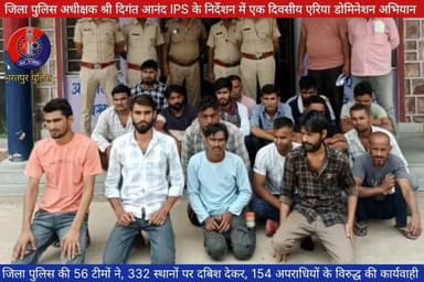 #Bharatpur : जिला पुलिस अधीक्षक श्री दिगंत आनंद IPS के निर्देशन में
भरतपुर पुलिस का एक दिवसीय #एरिया_डोमिनेशन अभियान
अ...