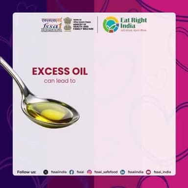 #StopObesity |
Excess oil consumption can lead to obesity and negatively impact your health.
Adopt a balanced diet and an active lifestyle to stay healthy and energetic.