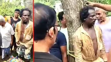 মোহনপুর: মোহনপুরে এক ব্যক্তিকে গাছে বেঁধে রাখলাম স্থানীয় এলাকার মানুষজন!