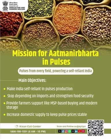 India moves towards self-reliance in pulses, boosting production, ensuring MSP and empowering our farmers #PulsesMission