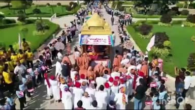 ધ્રાંગધ્રા: સંસ્કારધામ ગુરુકુલ ધાંગધ્રામાં જનમંગલ મહોત્સવ ની ધૂમ આમંત્રણ રથનું રામકૃષ્ણદાસજી સ્વામીએ ભવ્ય પ્રસ્થાન કરાવ્યું