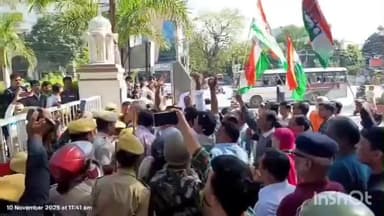 बड़गांव: बड़ी कोटलिया में यूडीए की कार्रवाई पर कांग्रेस का विरोध प्रदर्शन, पीड़ितों को आशियाना और दोषियों पर कार्रवाई की मांग