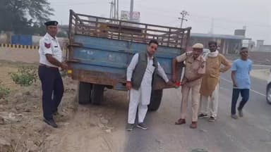 टिब्बी: टिब्बी में सड़क सुरक्षा अभियान जारी, वाहनों पर लगाए गए रिफ्लेक्टर