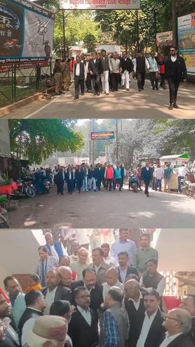उन्नाव के डीएम ऑफिस पहुंचे सैकड़ो की संख्या में वकीलों ने तहसीलदार भ्रष्टाचार करने का लगाया आरोप,कार्यवाही करने की लगाई ...