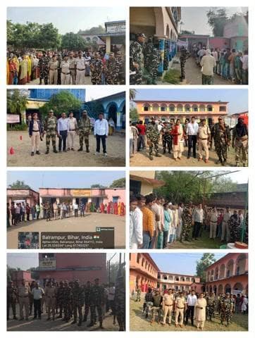 आज दिनांक-11.11.25 को बिहार विधानसभा चुनाव 2025 के मतदान को शांतिपूर्ण एवं सौहाद्रपूर्ण वातावरण में संपन्न कराने हेतु पुलिस अधीक्षक, कटिहार के निर्देशानुसार पूरी मुस्तैदी के साथ तैनात कटिहार पुलिस।