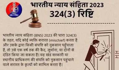 भारतीय न्याय संहिता 2023 की नवीन धारा 324(3) रिष्टि के बारे में जानें....
#भारतीय_न्याय_संहिता
#नवीन_आपराधिक_कानून
#NewCriminalLaw2023