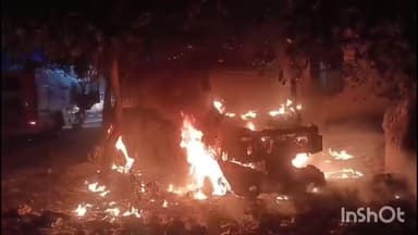 मैनपुरी: मैनपुरी जिला अस्पताल के पीछे खड़ी एंबुलेंस में अज्ञात कारणों से लगी आग