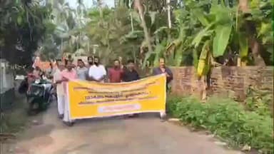 ചാവക്കാട്: ശബരിമലക്ക് വ്രതം നോറ്റ് കറുപ്പ് വസ്ത്രം ധരിച്ച വിദ്യാർത്ഥിയുടെ പഠനം തടസ്സപ്പെടുത്തി, ഗുരുവായൂരിൽ സ്കൂളിലേക്ക് മാർച്ച്