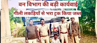 देसूरी: #वन विभाग बड़ी कार्यवाई:गीली लकड़ियों से भरा हुआ ट्रक किया जब्त