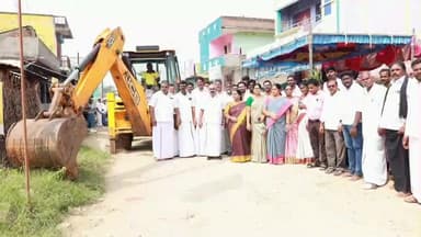 செஞ்சி: மேல்மலையனூர் பஜார் வீதியில் புதிய சிமெண்ட் சாலை பணியை தொடங்கி வைத்த சட்டமன்ற உறுப்பினர்