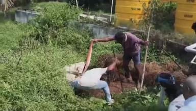 ಮಳವಳ್ಳಿ: ತಾಲ್ಲೂಕಿನ ಬ್ಯಾಡರಹಳ್ಳಿ ಬಳಿ ಭಾರಿ ಗಾತ್ರದ ಹೆಬ್ಬಾವು ಪ್ರತ್ಯಕ್ಷ, ಹಾವು ರಕ್ಷಿಸಿ ಕಾಡಿಗೆ ಬಿಟ್ಟ ಉರಗ ತಜ್ಞರು