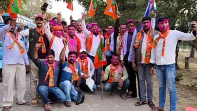 कुशेश्वर स्थान: विधानसभा चुनाव में भाजपा की जीत पर धूमधाम से विजय जुलूस