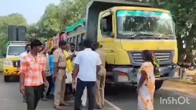 உடையார்பாளையம்: மதனத்தூர் கிராமத்தில் டிப்பர் லாரிகளை சிறைபிடித்த பொதுமக்கள்