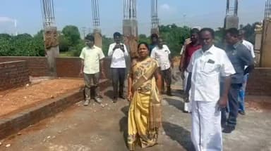 தாராபுரம்: பொன்னிவாடி கிராமத்தில் கட்டப்பட்டு வரும் சமுதாய நலக்கூட கட்டுமான பணியை அமைச்சர் கயல்விழி செல்வராஜ் நேரில் ஆய்வு மேற்கொண்டார்