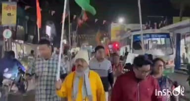 শ্যামপুর ১: শ্যামপুর বাজারে শ্যামপুর 5 নম্বর মন্ডল বিজেপির পক্ষ থেকে বিজয় উৎসব মিছিল ও লাড্ডু বিতরণ