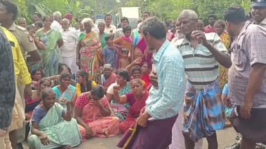 மதுராந்தகம்: அபிராமிபுரம் கிராமத்தில் உள்ள இடுகாட்டுக்கு பாதை கேட்டு 100க்கும் மேற்பட்டோர் சாலை மறியல்