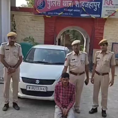 नीमराना: शाहजापुर थाना पुलिस ने चोरी की गाड़ी के आरोप में एक व्यक्ति को किया गिरफ्तार, स्विफ्ट गाड़ी की बरामदगी