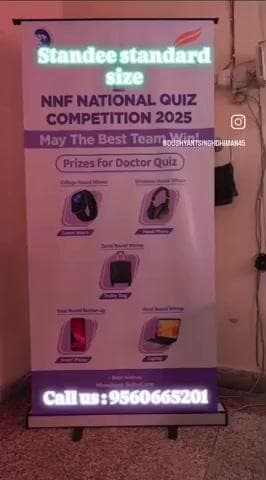 Standee standard size@ just Rs 1000/-
Bharti Flex Board, Near MCD School, Metro Pillar No 729,
Uttam Nagar, New Delhi-11