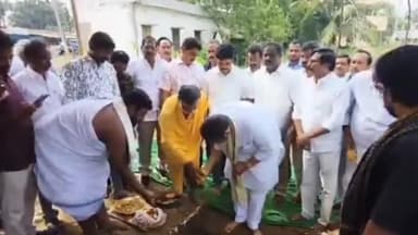 ఉండి: కాళ్ల మండలం బొండాడలో శ్రీకృష్ణుని ఆలయ నిర్మాణానికి భూమి పూజ చేసిన డిప్యూటీ స్పీకర్ రఘురామకృష్ణంరాజు