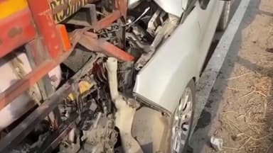 करनाल: करनाल नेशनल हाईवे पर खड़ी ट्रक से टकराई कार, एक व्यक्ति चोटिल, पुलिस मौके पर पहुंची