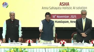 Union Minister Pralhad Joshi (@JoshiPralhad) inaugurates #ASHA – Anna Sahayata Holistic AI Solution, an AI-powered platform by the Wadhwani Foundation using Bhashini to help citizens share feedback and grievances on PDS in their own languag