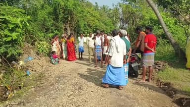 மதுராந்தகம்: கள்ளபிரான் புரம் பகுதியில் சாலையில் கல்வெட்டு அமைக்க கோரி சாலை பணிகளை தடுத்து நிறுத்திய பொதுமக்கள்