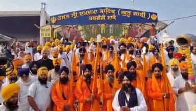 ਤਲਵੰਡੀ ਸਾਬੋ: ਤਖ਼ਤ ਸ੍ਰੀ ਦਮਦਮਾ ਸਾਹਿਬ ਵਿਖੇ ਸ਼ਹੀਦੀ ਸ਼ਤਾਬਦੀ ਨੂੰ ਸਮਰਪਿਤ ਨਗਰ ਕੀਰਤਨ ਤਖਤ ਸ੍ਰੀ ਦਮਦਮਾ ਸਾਹਿਬ ਤੋਂ ਅਗਲੇ ਪੜਾਅ ਲਈ ਰਵਾਨਾ