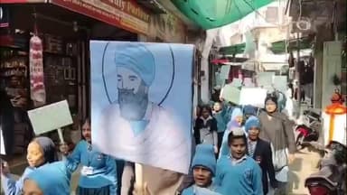 ਰੂਪਨਗਰ: ਸ਼੍ਰੀ ਗੁਰੂ ਤੇਗ ਬਹਾਦਰ ਜੀ ਦੇ ਸ਼ਹੀਦੀ ਦਿਹਾੜੇ ਨੂੰ ਲੈ ਕੇ ਦੇਵਕੀ ਦੇਵੀ ਮਾਡਨ ਅਕੈਡਮੀ ਵੱਲੋਂ ਕੀਰਤਪੁਰ ਸਾਹਿਬ ਚੋਂ ਕੱਢੀ ਗਈ ਰੈਲੀ