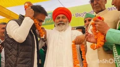 इगलास: इगलास तहसील क्षेत्र के गांव सतलौनी में राकेश टिकैत ने कहा- जैविक खेती ही भविष्य, रासायनिक खादों से बचें