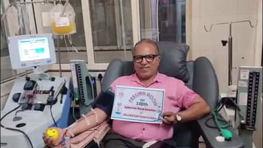 વલસાડ: ૧૪૨ વખત રક્તદાન કરનાર વલસાડના રક્તદાતા શ્રી ભીખુભાઈ ભાવસારે ૧૦૦મી વાર પ્લેટલેટ દાન કરી માઈલસ્ટોન સિધ્ધિ મેળવી