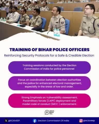 30 initiatives of #ECI
Behind every peaceful election is a well-trained police force. ECI continues to empower officers with critical skills for secure and credible polls.
