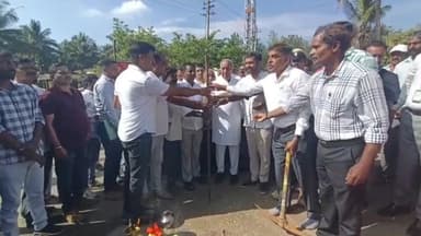 ಸೋಮವಾರಪೇಟೆ: ಪ್ಪಟಣದ ಅರೆಯೂರು ಗ್ರಾಮದಲ್ಲಿ ರಸ್ತೆ ಕಾಮಗಾರಿಗೆ ಸಚಿವ ಎನ್.ಎಸ್.ಬೋಸರಾಜು ಭೂಮಿ ಪೂಜೆ