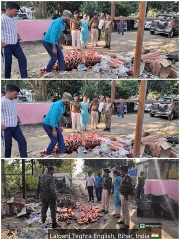 कटिहार जिला के रोशना थाना परिसर में प्रखंड विकास पदाधिकारी प्राणपुर एवं थानाध्यक्ष रोशना की उपस्थिति में कुल 157.295 लीटर विदेशी एवं 09 लीटर देसी शराब का विनष्टीकरण किया गया।