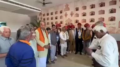 मसूदा: राजस्थान प्रांतीय गुर्जर गॉड ब्राह्मण सभा के श्री राम लाल ने मसूदा में अयोध्या सेवा समिति के अध्यक्ष का स्वागत किया