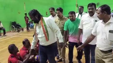 அகஸ்தீஸ்வரம்: நாகர்கோவிலில் மாற்றுத்திறனாளிகளுக்கான சிட்டிங் கைப்பந்து போட்டியை எம்பி விஜய் வசந்த் துவக்கி வைத்தார்