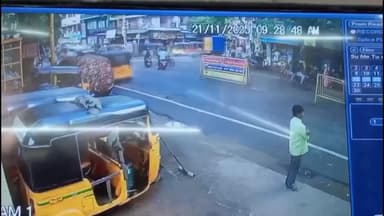 தண்டையார்பேட்டை: வண்ணாரப்பேட்டையில் இளைஞர் பேருந்து மோதி பலியான விபத்தில் இளைஞர் பேருந்து அருகே சென்று தற்கொலை செய்து கொண்ட வீடியோ வெளியாகி பரபரப்பு