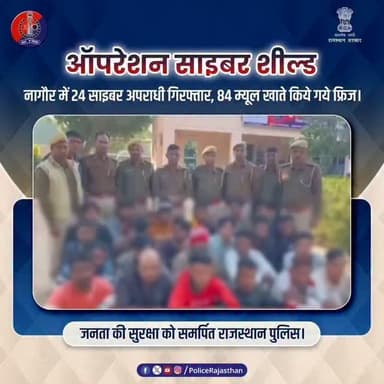 साइबर ठगों पर पुलिस का बड़ा वार— ऑपरेशन साइबर शील्ड की गूंज
#RajasthanPolice
#NagaurPolice #Balotra
#CyberShieldOperat...