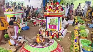 நாட்றாம்பள்ளி: வேட்டப்பட்டு பகுதியில் உள்ள ஸ்ரீ அருள்மிகு ஆஞ்சநேயர் கோயில் மகா கும்பாபிஷேக ஸ்ம்பாரோஷன விழா ஏராளமான பக்தர்கள் கலந்து கொண்டு சாமி தரிசனம்