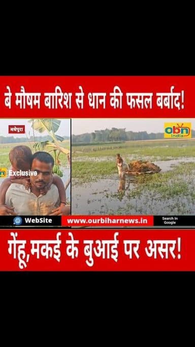 अनियमित बारिश से किसान बेहाल, धान की फसल डूबी – गेहूं-मकई की बुवाई पर भी संकट
#Madhepura #Kumarkhand #FarmersCrisis #Men...